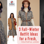 Shein vintage print dress styled into 3 fresh fall-winter outfits