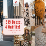Shein floral $19 dress styled in 4 fall outfits, sale up to 60%