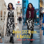Shein monochrome black and white dress styled 4 ways under $12