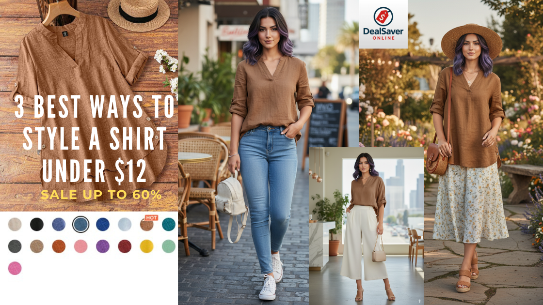 Shein brown shirt under $12 styled 3 chic ways for fall outfits